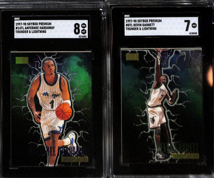 (8) Graded 1997-98 Skybox Premium Thunder & Lightning Inserts (Kobe. Shaq, Iverson, Pippen, Rodman, Hill, Hardaway, Garnett)