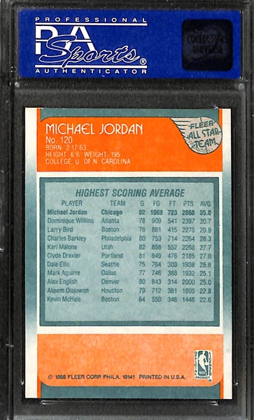 1988 Fleer Michael Jordan All Star Card #120 Graded PSA 9 Mint