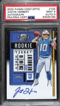 2020 Panini Optic Contenders Justin Herbert Autographed Rookie Card Graded PSA 9 (w. 9 Auto Grade)