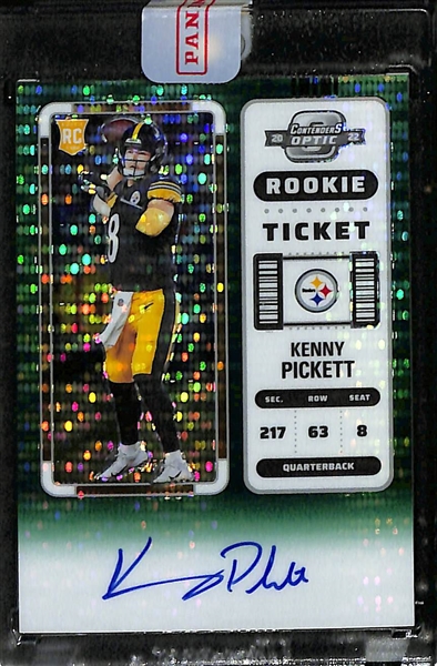 2022 Contenders Optic Kenny Pickett Rookie Ticket Autograph Green Pulsar #19/30