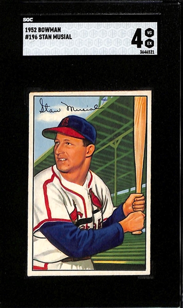 1952 Bowman Stan Musial #196 Graded SGC 4