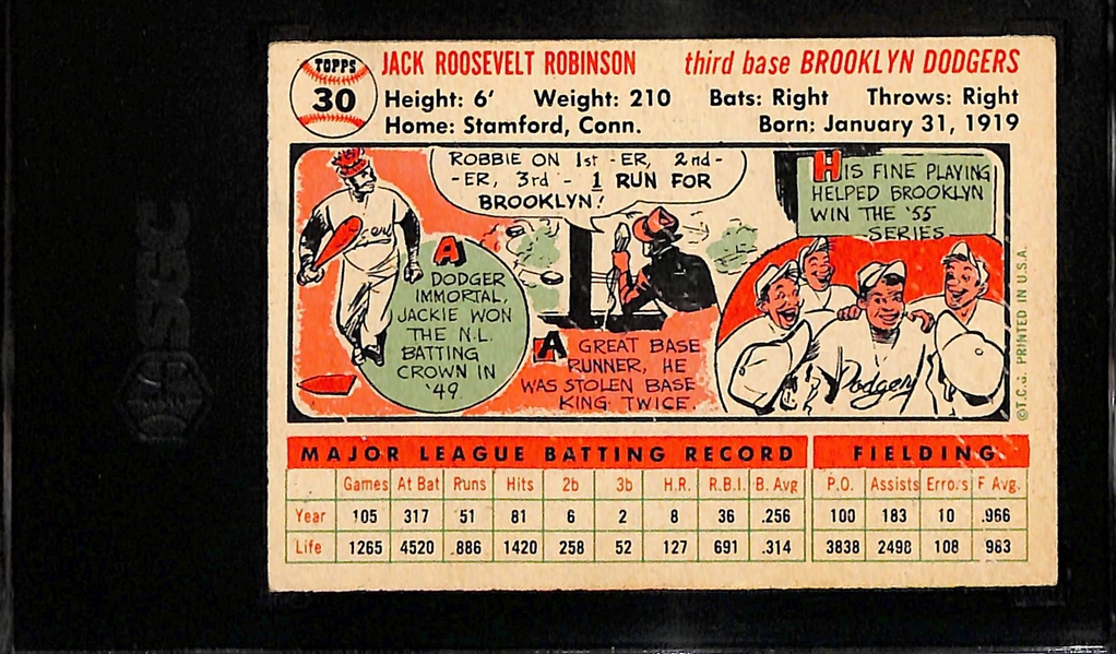 1956 Topps Jackie Robinson #30 Graded SGC 3