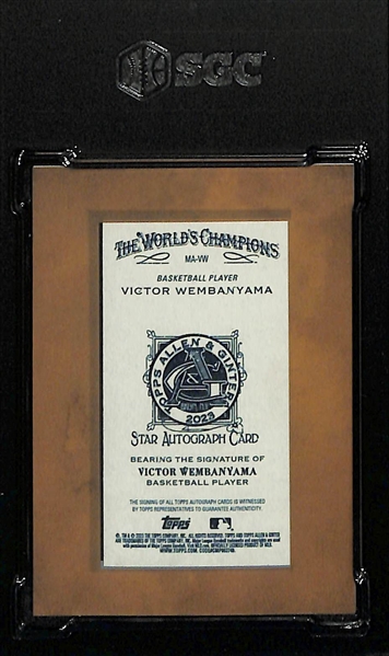 2023 Topps Allen & Ginter Victor Wembanyama Autographed Rookie Mini Card Graded SGC 9 (10 Auto Grade) - The Top Rookie in the NBA!