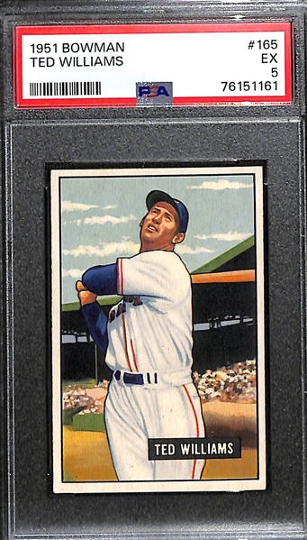 1951 Bowman Ted Williams #165 Graded PSA 5
