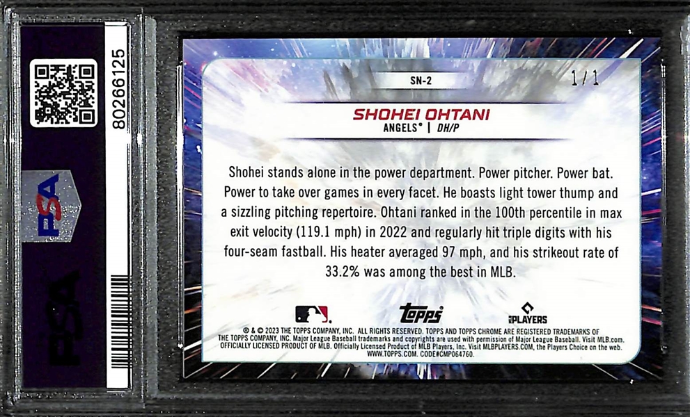 2023 Topps Cosmic Chrome Shohei Ohtani Supernova Superfractor 1/1 Graded PSA 10
