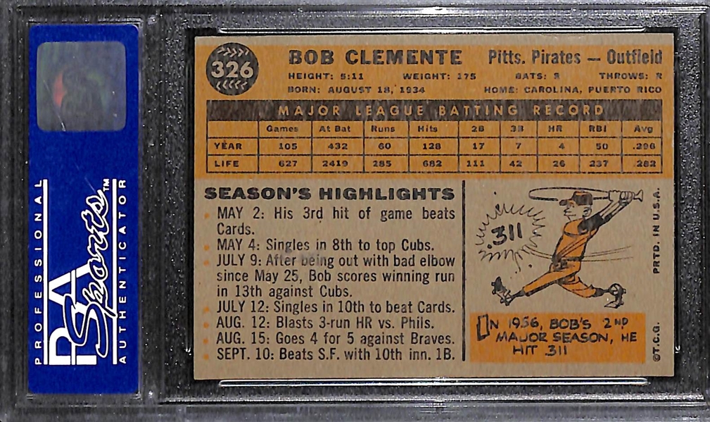 Pack Fresh 1960 Topps Roberto Clemente #326 Graded PSA 8 NM-MT