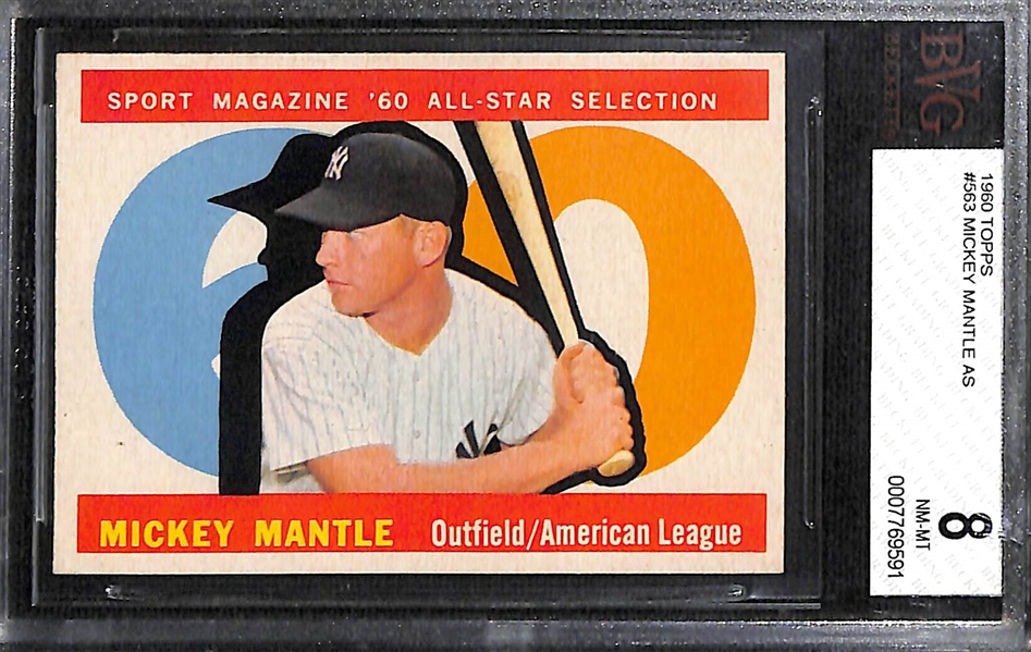 Pack Fresh 1960 Topps Mickey Mantle All-Star #563 (Graded BVG 8 NM-MT)