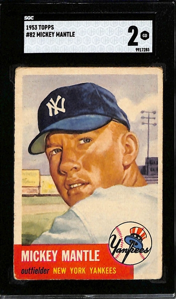 1953 Topps Mickey Mantle #82 Graded SGC 2