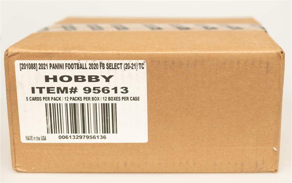 2020 Panini NFL Football Select Hobby Factory Sealed Case (12 Boxes) #95613 - Rookie Class of Joe Burrow, Justin Herbert, Justin Jefferson, Jalen Hurts, Tua Tagovailoa, Jordan Love, +