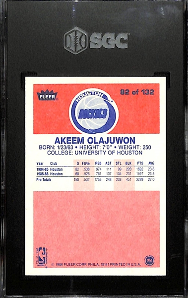 1986-87 Fleer Akeem Olajuwon #82 Rookie Card Graded SGC 9.5