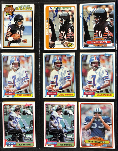 Lot of Over (490) Signed Football Cards w. Franco Harris, (2) Archie Manning, + (JSA Auction Letter) 