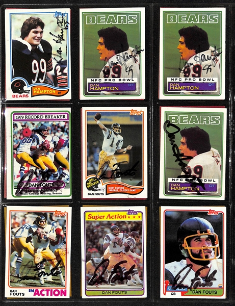 Lot of Over (400) Signed Football Cards w. (5) Theisman, Munoz, Danny White, Jim McMahon, (4) Dan Hampton, (5) Dan Fouts, + (JSA Auction Letter) 