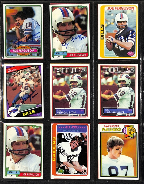 Lot of Over (400) Signed Football Cards w. (5) Theisman, Munoz, Danny White, Jim McMahon, (4) Dan Hampton, (5) Dan Fouts, + (JSA Auction Letter) 