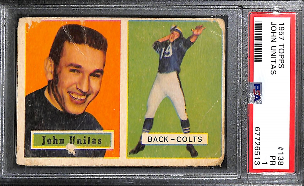 1957 Topps Johnny Unitas Rookie Card #138 Graded PSA 1