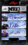 2023 Leaf Superlative OJ Simpson/Marcus Allen/Thurman Thomas MV3 Triple Autograph Card Black (#/3)