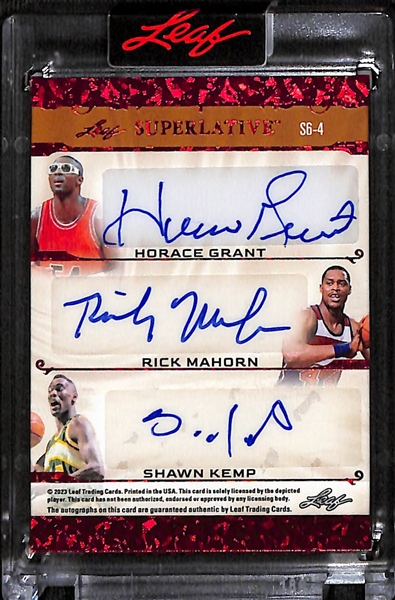 2023 Leaf Superlative Kevin Garnett/Dennis Rodman/Larry Johnson/Horace Grant/Rick Mahorn/Shawn Kemp Signatures 6 Autograph (#/15)