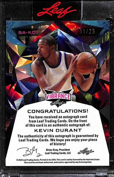 2023 Leaf Vibrance Kevin Durant Autograph Card (#/25)