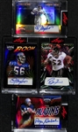 Lot of (4) 2023 Leaf Vibrance Hall of Fame Football Autographs inc. Field of View Lawrence Taylor (#/6), The Temple of Boom Lawrence Taylor (#/12), Ray Lewis (#/7), The Paladins Roger Staubach (#/15)