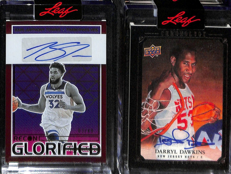 Lot of (4) Basketball Autographs inc. 2021-22 Select Hakeem Olajuwon (#/149), 2021-22 Immaculate Dominique Wilkins Marks of Greatness (#/50), +