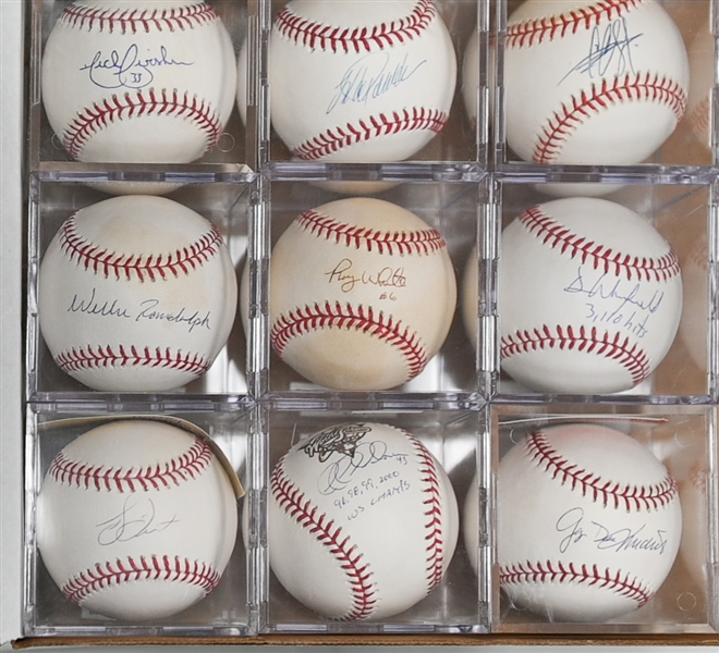 Lot of (9) Yankees Signed Baseballs w. Winfield, Posada, Randolph, Sabatha, Dent, Swisher, Medich, J. Nelson, Roy White (JSA Auction Letter)