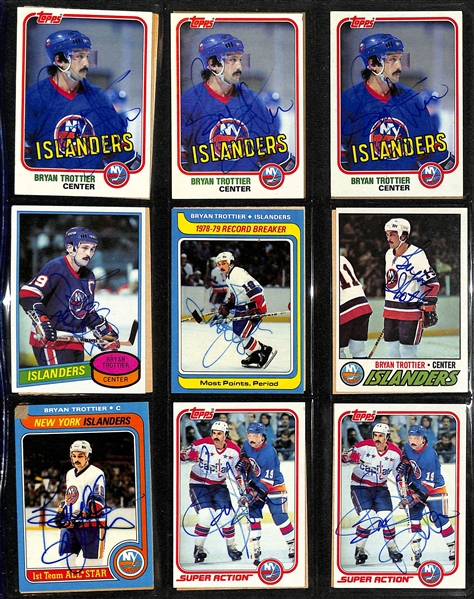 Lot of Over (400) Signed Ice Hockey Cards w. (9) Bryan Trottier, (10) Mike Gartner, (11) Brad Park, + (JSA Auction Letter)
