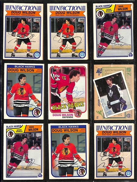 Lot of Over (390) Signed Ice Hockey Cards w. (5) Dennis Potvin, (1) Bobby Clarke, (5) Bill Barber, (7) Marcel Dionne, (8) Guy Lafleur, Bill Smith, + (JSA Auction Letter)