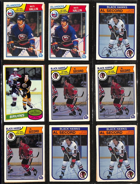 Lot of Over (390) Signed Ice Hockey Cards w. (5) Dennis Potvin, (1) Bobby Clarke, (5) Bill Barber, (7) Marcel Dionne, (8) Guy Lafleur, Bill Smith, + (JSA Auction Letter)