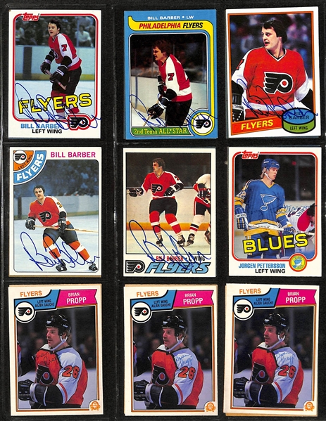 Lot of Over (390) Signed Ice Hockey Cards w. (5) Dennis Potvin, (1) Bobby Clarke, (5) Bill Barber, (7) Marcel Dionne, (8) Guy Lafleur, Bill Smith, + (JSA Auction Letter)