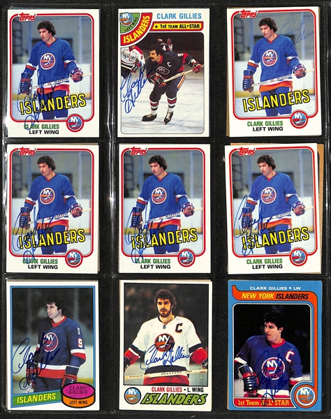 Lot of Over (390) Signed Ice Hockey Cards w. (5) Dennis Potvin, (1) Bobby Clarke, (5) Bill Barber, (7) Marcel Dionne, (8) Guy Lafleur, Bill Smith, + (JSA Auction Letter)