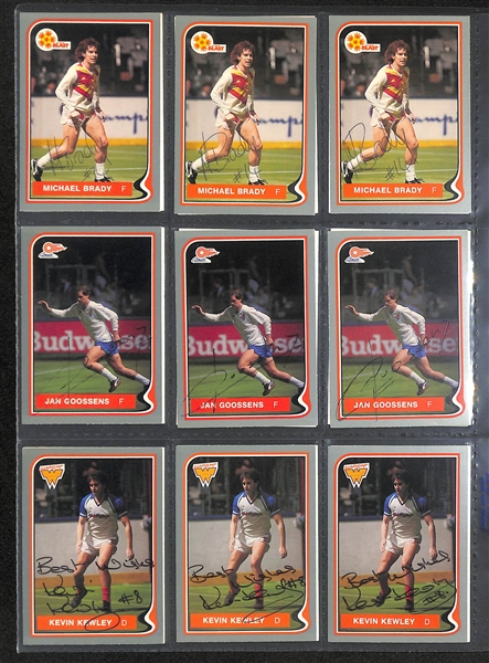 Lot of Over (300) Signed Indoor Soccer Cards w. (4) Steve Zungul, (3) Hugo Perez, (3) Jan Goossens, (3) Mike Stankovic, (4) Branko Segota, + (Zungul Autographs Were Reviewed by JSA and Are Authentic)