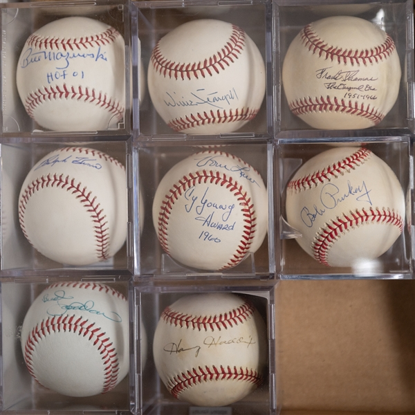 (8) Pirates Signed Baseballs w. Mazeroski, Stargell, Kiner, F. Thomas, Law, Purkey, Haddix, Virdon (JSA Auction Letter)