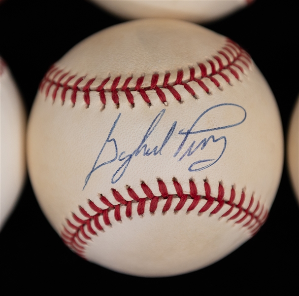 Lot of (6) Hall of Famer Autographed Baseballs - Early Wynn/Perry/Niekro/Marichal/Lemon/Sutton (JSA Auction Letter)