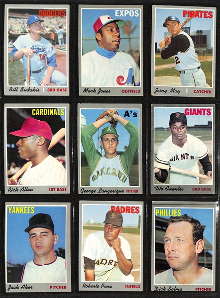 Lot of (350+) 1970 Topps Baseball Cards w. Thurman Munson Rookie