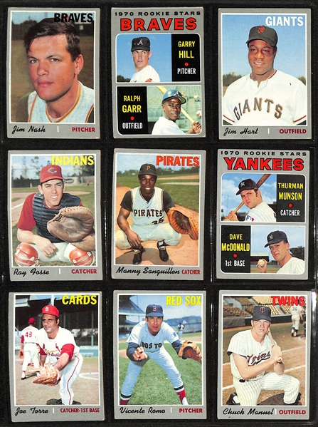 Lot of (350+) 1970 Topps Baseball Cards w. Thurman Munson Rookie