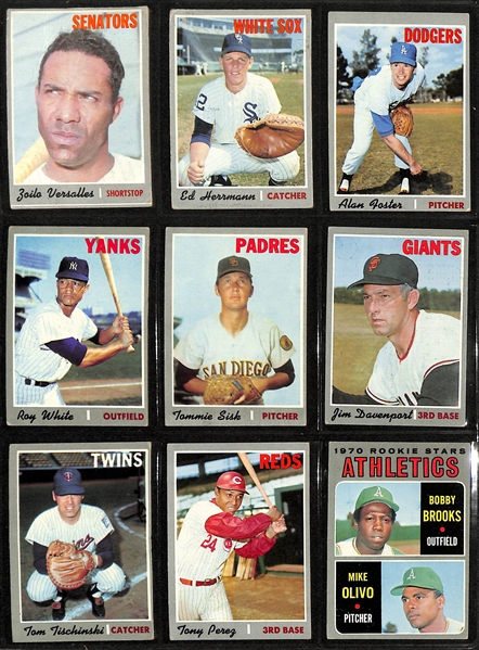 Lot of (350+) 1970 Topps Baseball Cards w. Thurman Munson Rookie