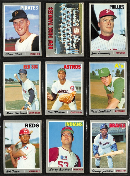 Lot of (350+) 1970 Topps Baseball Cards w. Thurman Munson Rookie