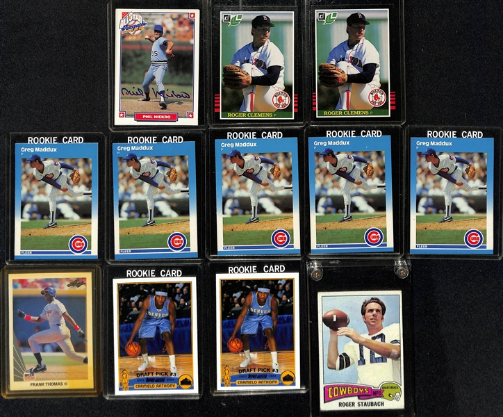 Mixed Sports Card Lot - Primarily Baseball - c. 1970s-1990s - w. (7) 1989 Fleer Ken Griffey Jr Rookie Cards