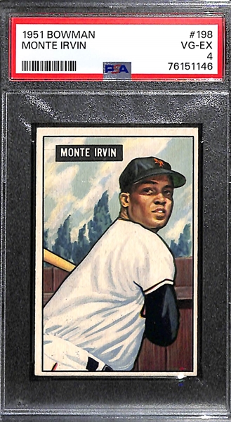 1951 Bowman Monte Irvin Rookie Card #198 Graded PSA 4