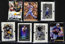 Lot of (7) Football and Baseball Hall of Fame Autograph Cards inc. 1997 Pro Line Brett Favre (#/100), 2000 SP Authentic Andruw Jones Buyback (#/531),+