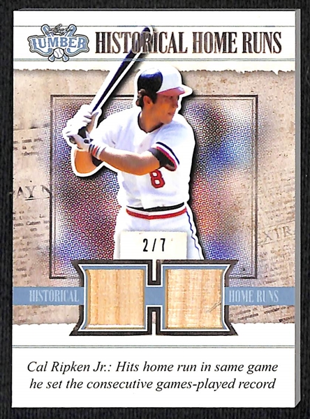Lot of (11) 2022 Leaf Lumber Baseball Bat Relic Cards inc. Ripken, Rose, Thomas, Carter, Piazza, Snider, Robinson, +