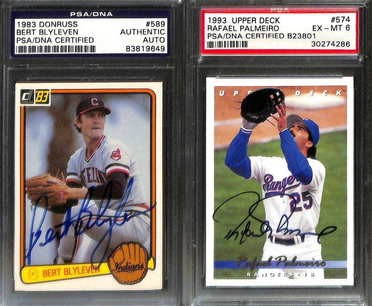 (8) Signed/Slabbed Cards - Tony Gwynn, Gary Carter, Stargell, Eckersley, Blyleven, Palmeiro, Santo, & P. Niekro