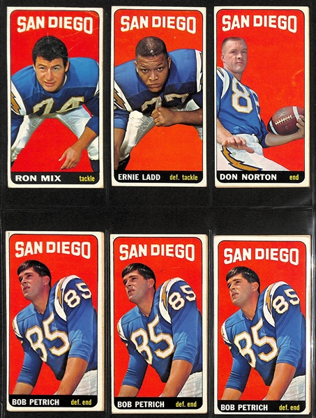 Lot of (150+) Assorted 1965 Topps Football Cards w. Ron Mix