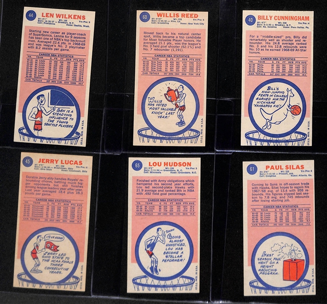 Lot of (73) 1969-70 Topps Basketball Cards w. Lenny Wilkens