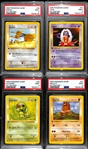 Lot of (4) 1999 1st Edition Base Set Shadowless Pokemon Cards All Graded PSA 9 inc. Doduo, Jynx, Caterpie, Diglett