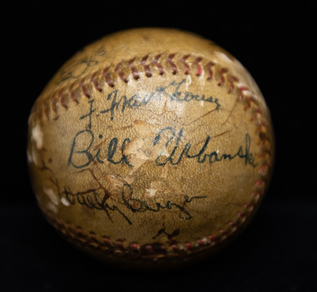 1935 Boston Braves Team Signed Baseball w. Wally Berger - 8 Total Signatures - JSA Auction Letter