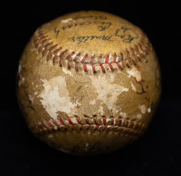 1935 Boston Braves Team Signed Baseball w. Wally Berger - 8 Total Signatures - JSA Auction Letter