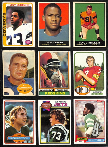 Lot of (45) 1948-1988 Football Cards (Multiple Manufacturers) w. 1973 Topps Franco Harris Rookie Card