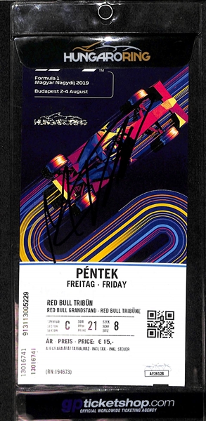 Max Verstappen Signed 2019 Hungaroring Grand Prix Pentek  Hungaroring JSA COA
