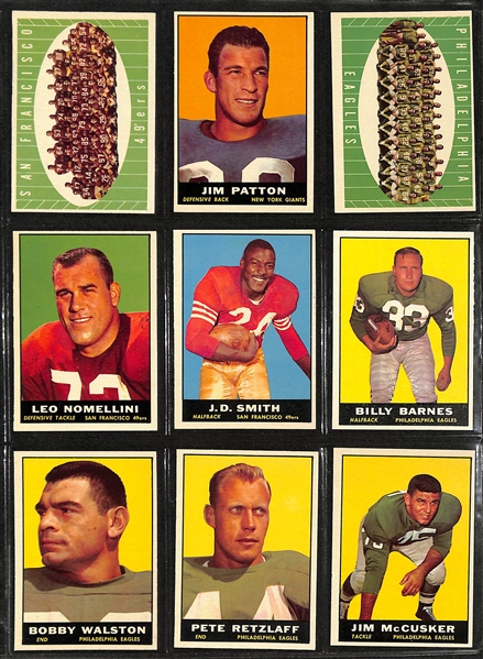 Lot of (70+) 1961 Topps Football Cards w. YA Tittle & Bobby Layne