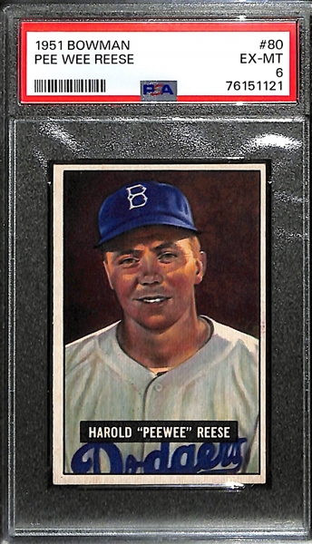 1951 Bowman Pee Wee Reese #80 Graded PSA 6
